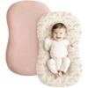 Picture of Konssy Muslin Baby Lounger Cover 2 Pack, 100% Cotton Newborn Lounger Cover, Soft and Breathable Baby Nest Slipcover for Boys Girls (Pink, Floral)