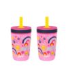 Picture of Zak Designs Kelso 15 oz Tumbler Set, (Starpower) Leak-Proof Screw-On Lid with Straw Made of Durable Plastic and Silicone, Perfect Cup Bundle for Kids (2pc Set)