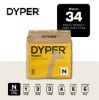 Picture of DYPER - Baby Diapers Hypoallergenic Cloth Alternative Day & Overnight Protection - Made with Plant-Based* & Honest Ingredients - Size 0 (34 Count)