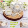 Picture of Personalized Pacifier Set with Name, BPA Free, Bling Gold Silver Pink Rose Gold Luxurious Ideal Gift for Newborns (Rose Gold)