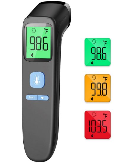 Picture of ANMEATE No-Touch Forehead Thermometer for Adults, Infrared Digital Thermometer for Kids, Touchless Baby Thermometer, Accurate Reading with Large Display, Mute Mode, Memory Recall, Fever Alarm