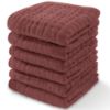 Picture of Comfy Cubs Muslin Baby Washcloths 6 Pack - Soft 6-Layer Cotton Wash Cloths for Sensitive Skin - 10"x10" Large, Gentle, Absorbent Infant Essentials for Newborn and Toddlers - (Wine)