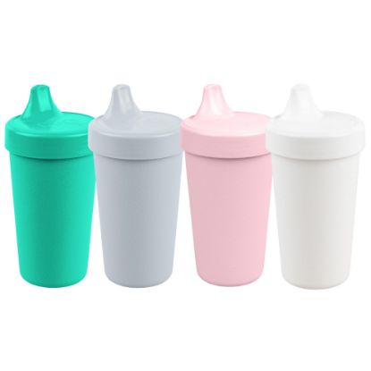 Picture of Re-Play Made in USA 10 Oz. Sippy Cups for Toddlers, Pack of 4 - Reusable Spill Proof Cups for Kids, Dishwasher/Microwave Safe - Hard Spout Sippy Cups for Toddlers 3.13" x 6.25", Fresh