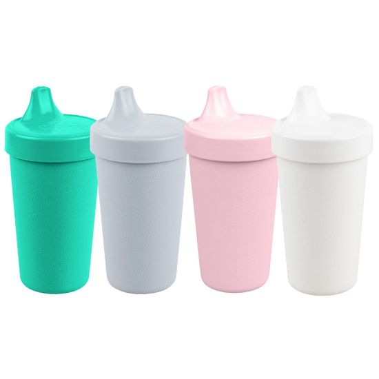 Picture of Re-Play Made in USA 10 Oz. Sippy Cups for Toddlers, Pack of 4 - Reusable Spill Proof Cups for Kids, Dishwasher/Microwave Safe - Hard Spout Sippy Cups for Toddlers 3.13" x 6.25", Fresh