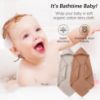 Picture of SWEET DOLPHIN Muslin Hooded Baby Bath Towels - 2 Pack 100% Cotton Towel for Babies, Infants, Toddlers - 32x32Inch - Highly Absorbent and Newborn Essential, Light Bean Paste