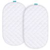 Picture of Waterproof Mattress Protector, Quilted Mattress Cover for Moses Basket Mattress & Silver Cross Stroller Bassinet Mattress, 2 Pack, Ultra Soft Viscose Made from Bamboo Terry Surface, White