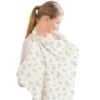 Picture of Konssy Muslin Nursing Cover for Baby Breastfeeding, Breathable 100% Cotton Breastfeeding Cover with Rigid Hoop for Mother Nursing Apron, Multi-use Carseat Canopy (Leafy)