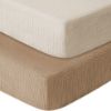 Picture of GUNTAIL Muslin Crib Sheets for Boys Girls 100% Cotton Fitted Baby Crib Sheet 2 Pack Soft and Breathable for Standard Crib Mattress & Toddler Mattress 52x28in (Beige & Coffee)