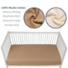 Picture of GUNTAIL Muslin Crib Sheets for Boys Girls 100% Cotton Fitted Baby Crib Sheet 2 Pack Soft and Breathable for Standard Crib Mattress & Toddler Mattress 52x28in (Beige & Coffee)