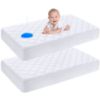 Picture of Yoofoss Waterproof Crib Mattress Protector 2 Pack, Quilted Crib Mattress Pad Cover Ultra Soft and Breathable, Machine Washable Toddler Mattress Protector for Standard Baby Crib Size 52''x28''