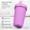 Picture of Re-Play Made in USA 10 Oz. Sippy Cups for Toddlers, Pack of 4 - Reusable Spill Proof Cups for Kids, Dishwasher/Microwave Safe - Hard Spout Sippy Cups for Toddlers 3.13" x 6.25", Violet