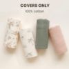 Picture of Konssy Muslin Baby Lounger Cover 2 Pack, 100% Cotton Newborn Lounger Cover, Soft and Breathable Baby Nest Slipcover for Boys Girls (Tree,Fog Green)