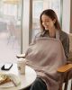 Picture of Blissful Diary Muslin Nursing Cover for Breastfeeding, Breathable Breastfeeding Cover up with Arch Neckline for Women, Nursing Apron (Agreeable Gray)