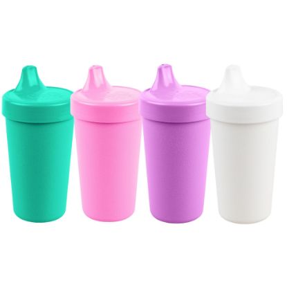 Picture of Re-Play Made in USA 10 Oz. Sippy Cups for Toddlers, Pack of 4 - Reusable Spill Proof Cups for Kids, Dishwasher/Microwave Safe - Hard Spout Sippy Cups for Toddlers 3.13" x 6.25", Sparkle