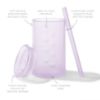 Picture of Olababy Clear View Silicone Training Cup with Straw Lid | Toddler Sippy Trainer 12mo+ | Unbreakable Water Drinking Cups for Kids 2yr+ | Baby Led Weaning & Feeding Supplies (Lilac, 9 oz)