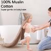 Picture of Yoofoss Hooded Baby Towels for Newborn 2 Pack 100% Muslin Cotton Baby Bath Towel with Hood for Babies, Infant, Toddler and Kids, Large 32x32Inch, Soft and Absorbent Newborn Essential