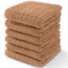 Picture of Comfy Cubs Muslin Baby Washcloths 6 Pack - Soft 6-Layer Cotton Wash Cloths for Sensitive Skin - 10"x10" Large, Gentle, Absorbent Infant Essentials for Newborn and Toddlers - (Caramel)