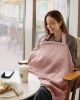 Picture of Blissful Diary Muslin Nursing Cover for Breastfeeding, Breathable Breastfeeding Cover up with Arch Neckline for Women, Nursing Apron(Pink)
