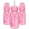 Picture of Dr. Brown's Anti-Colic Options+ Baby Bottles, 4 oz/120 mL, with Level 1 Slow Flow Nipple, Pink, 3 Pack, 0m+