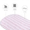 Picture of Bassinet Sheets Compatible with AirClub, GoFirst and MiClassic Bassinet Bedside Sleeper, 2 Pack, 100% Jersey Knit Cotton Fitted Sheets, Pink Stripes and Hearts Print for Baby Girls