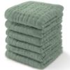 Picture of Comfy Cubs Muslin Baby Washcloths 6 Pack - Soft 6-Layer Cotton Wash Cloths for Sensitive Skin - 10"x10" Large, Gentle, Absorbent Infant Essentials for Newborn and Toddlers - (Fern)