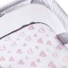 Picture of Bassinet Sheets Compatible with BIERUM Baby Bassinet Bedside Sleeper and Mika Micky Bedside Sleeper, (2 Pack), 100% Jersey Knit Cotton Fitted Sheets, Mild Pink Stripes and Hearts Print for Baby Girls