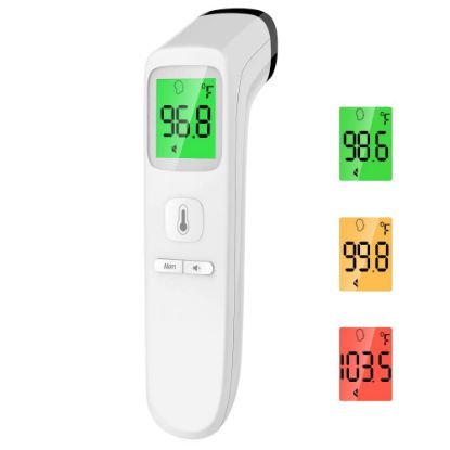 Picture of ANMEATE No-Touch Forehead Thermometer for Adults, Infrared Digital Thermometer for Kids, Touchless Baby Thermometer, Accurate Reading with Large Display, Mute Mode, Memory Recall, Fever Alarm