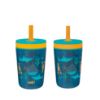 Picture of Zak Designs Kelso 15 oz Tumbler Set, (Underwater) Leak-Proof Screw-On Lid with Straw Made of Durable Plastic and Silicone, Perfect Bundle for Kids (2pc Set)