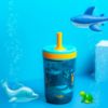Picture of Zak Designs Kelso 15 oz Tumbler Set, (Underwater) Leak-Proof Screw-On Lid with Straw Made of Durable Plastic and Silicone, Perfect Bundle for Kids (2pc Set)