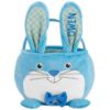 Picture of Let's Make Memories Personalized Easter Basket for Kids - For Boys and Girls - Plush Furry Critter - Custom Name - Fillable - With Optional Easter Basket Stuffers - Blue Bunny