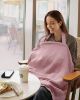 Picture of Blissful Diary Muslin Nursing Cover for Breastfeeding, Breathable Breastfeeding Cover up with Arch Neckline for Women, Nursing Apron(Blush Pink)