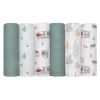 Picture of GLLQUEN BABY Receiving Blanket Boy Cotton Muslin Swaddle Blankets Girl Newborn Squares Breathable & Soft Thin Baby Blankets Cloths Double Absorbent Infant Swaddling Wrap - 6 Pack (Pine Tree & Train)