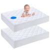Picture of Yoofoss Waterproof Pack and Play Mattress Protector 2 Pack, Quilted Pack and Play Mattress Pad Cover Ultra Soft and Breathable, Playpen/Playard Mattress Sheet for Standard Pack n Play Size 39''x27''