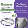 Picture of Bakpoco Stainless Steel Toddler Plate with Suction, 9” Divided Plates with Removable Silicone Sleeves for Baby, Non Toxic & BPA Free | Non Slip | Unbreakable Kids Snack Dishes Set of 2, Green & Purple