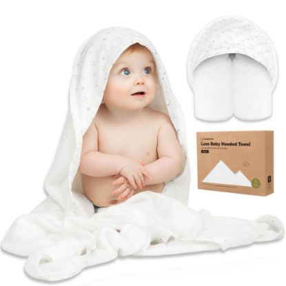 Picture of KeaBabies Hooded Baby Towel for Newborn - Viscose Derived from Bamboo Large Baby Bath Towels with Hood for Boys, Girls, Toddler, Extra Absorbent & Soft Newborn Bath Essentials (KeaStory)