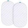 Picture of Waterproof Bassinet Mattress Pad Cover Compatible with SNOO Smart Sleeper and Simmons Kids by The Bed Twin City Sleeper Bassinet, 2 Pack, Ultra Soft Viscose Made from Bamboo Terry Surface