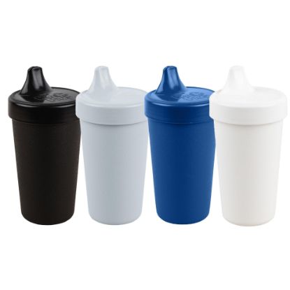 Picture of Re-Play Made in USA 10 Oz. Sippy Cups for Toddlers, Pack of 4 - Reusable Spill Proof Cups for Kids, Dishwasher/Microwave Safe - Hard Spout Sippy Cups for Toddlers 3.13" x 6.25", Droid