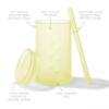 Picture of Olababy Clear View Silicone Training Cup with Straw Lid | Toddler Sippy Trainer 12mo+ | Unbreakable Water Drinking Cups for Kids 2yr+ | Baby Led Weaning & Feeding Supplies (Lemon, 9 oz)