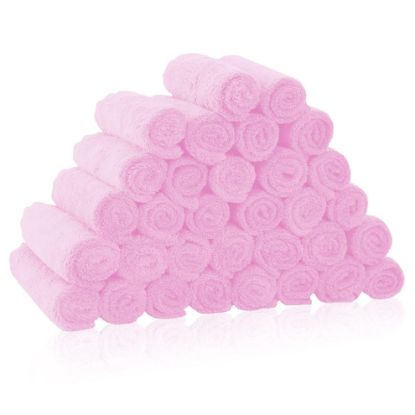 Picture of 32 Pack Baby Washcloths - 10x10 Inch, Microfiber baby towel - Absorbent and Soft baby Wash Clothes for Newborns, Infants and Toddlers - Quick Dry baby boys and girls face towel - Frozen Berry