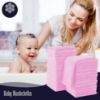 Picture of 32 Pack Baby Washcloths - 10x10 Inch, Microfiber baby towel - Absorbent and Soft baby Wash Clothes for Newborns, Infants and Toddlers - Quick Dry baby boys and girls face towel - Frozen Berry