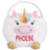 Picture of Let's Make Memories Personalized Easter Basket for Kids - For Boys and Girls - Plush Furry Critter - Custom Name - Fillable - With Optional Easter Basket Stuffers - Unicorn