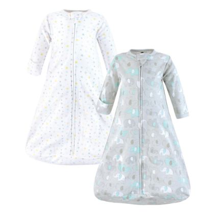 Picture of Hudson Baby Unisex Baby Cotton Long-Sleeve Wearable Sleeping Bag, Sack, Blanket, Neutral New Elephant, 3-9 Months