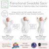 Picture of SwaddleDesigns Transitional Swaddle Sack, Arms Up Half-Length Sleeves & Mitten Cuffs, Swaddle for Newborn Transition to Baby Sleep Sack Wearable Blanket, Small, 0-3 month, 6-14 lb, Tiny Arrows