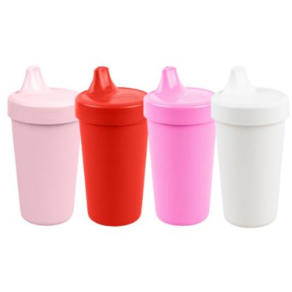 Picture of Re-Play Made in USA 10 Oz. Sippy Cups for Toddlers, Pack of 4 - Reusable Spill Proof Cups for Kids, Dishwasher/Microwave Safe - Hard Spout Sippy Cups for Toddlers 3.13" x 6.25", Valentine