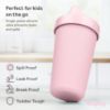 Picture of Re-Play Made in USA 10 Oz. Sippy Cups for Toddlers, Pack of 4 - Reusable Spill Proof Cups for Kids, Dishwasher/Microwave Safe - Hard Spout Sippy Cups for Toddlers 3.13" x 6.25", Valentine
