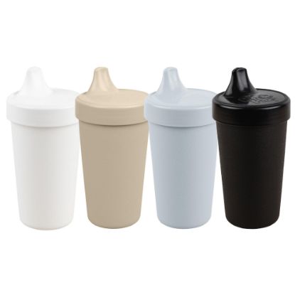 Picture of Re-Play Made in USA 10 Oz. Sippy Cups for Toddlers, Pack of 4 - Reusable Spill Proof Cups for Kids, Dishwasher/Microwave Safe - Hard Spout Sippy Cups for Toddlers 3.13" x 6.25", Monochrome