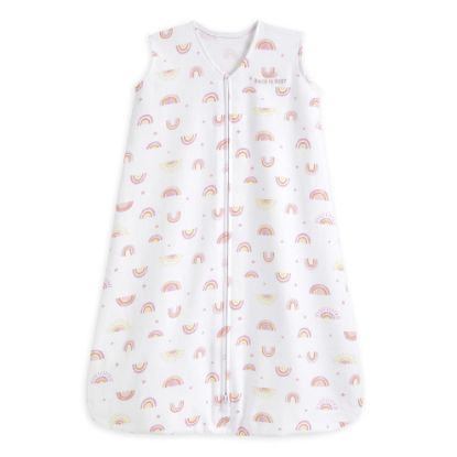 Picture of HALO SleepSack, 100% Cotton Wearable Blanket, Swaddle Transition Sleeping Bag, TOG 0.5, Sunshine Rainbows, Medium, 6-12 Months