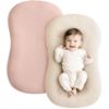 Picture of Konssy Muslin Baby Lounger Cover 2 Pack, 100% Cotton Newborn Lounger Cover, Soft and Breathable Removable Slipcover Infant Lounger Cover for Boy, Girl, Pink,Wheat
