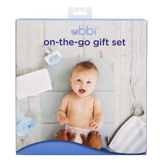 Picture of Ubbi On-The-Go Gift Set, Baby Essentials, Includes Portable Changing Pad, Wipe Dispenser, and Bag Dispenser, Newborn Baby Essential