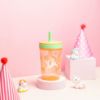 Picture of Zak Designs Kelso Tumbler Set 15 oz, (Unicorn) Leak-Proof Screw-On Lid with Straw Made of Durable Plastic and Silicone, Perfect Cup Bundle for Kids (2pc Set)